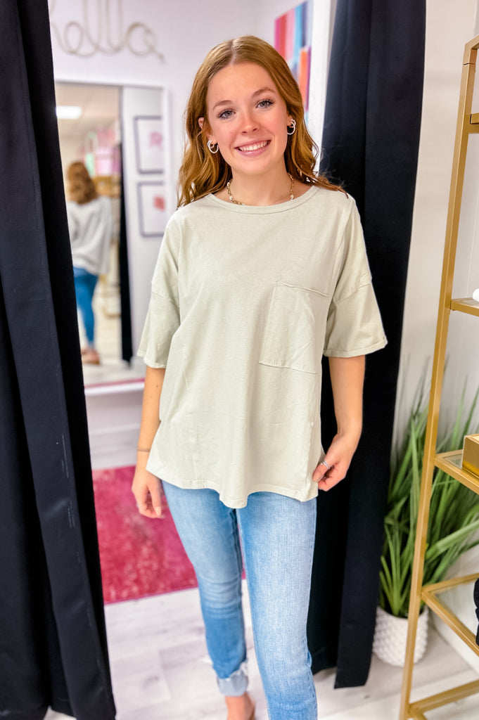 Twist Of Fate Tee- Sage