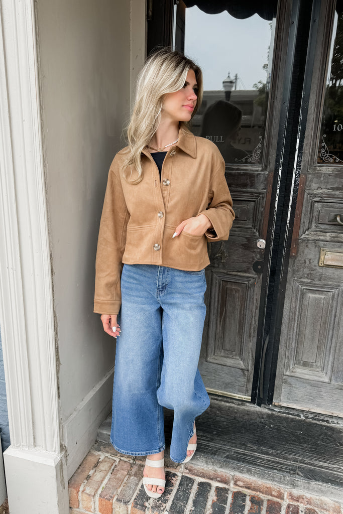 Autumn Muse Suede Cropped Jacket