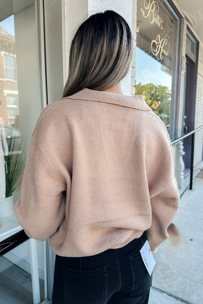 Ellis Sweater Top- Taupe