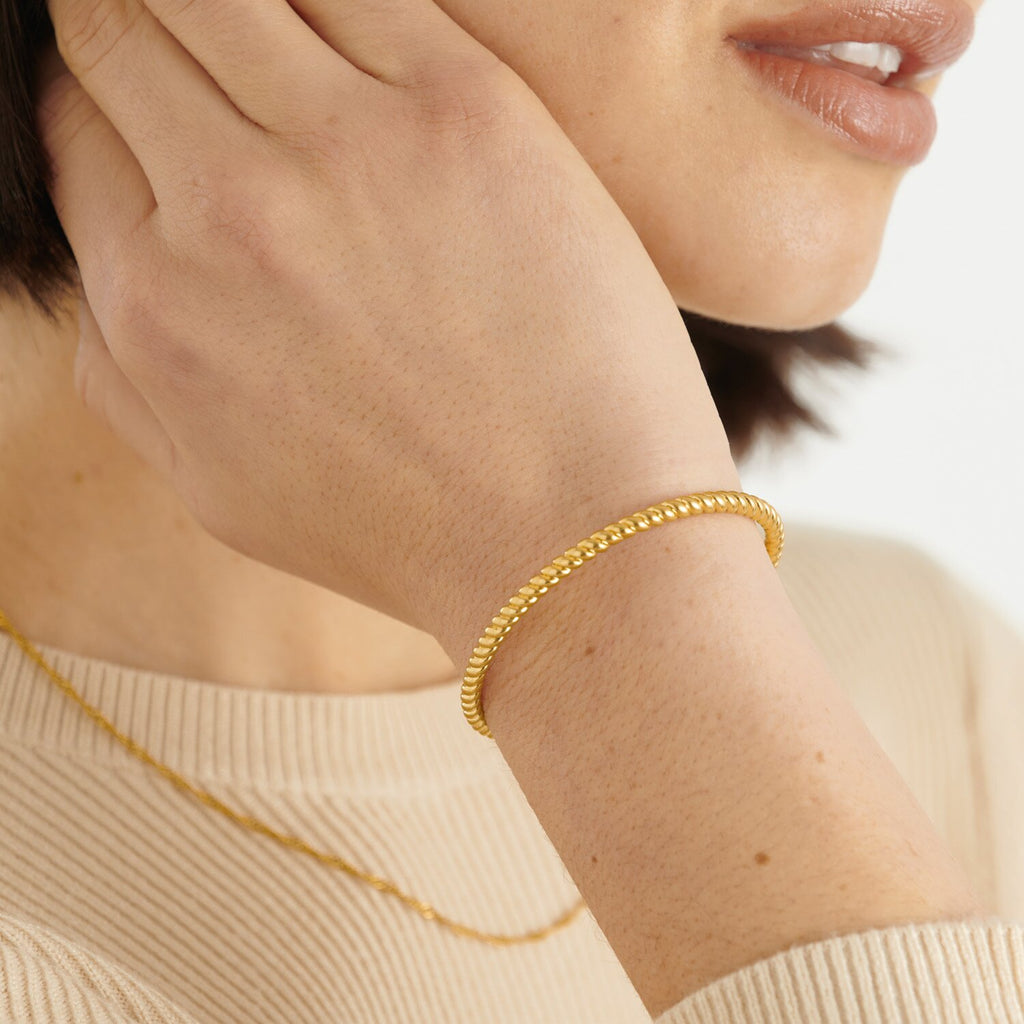Celine Waterproof Gold Rope Bangle