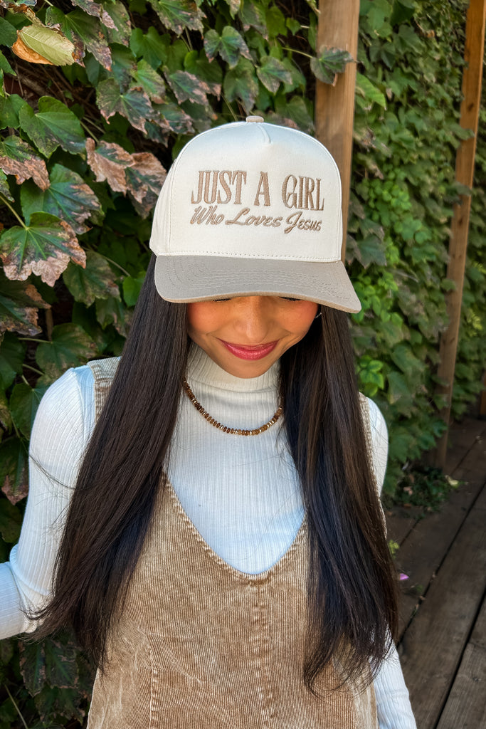 Just A Girl Who Loves Jesus Embroidery Trucker Hat