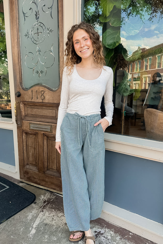Emberly Stripe Denim Pants
