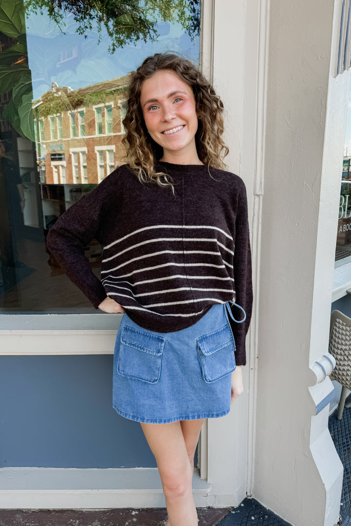 Take the High Road Skort- Medium Denim