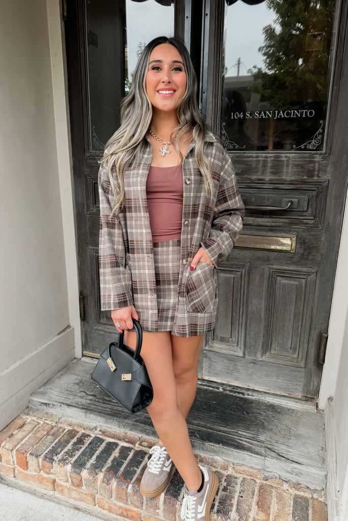 Elm Plaid Jacket Skirt Set