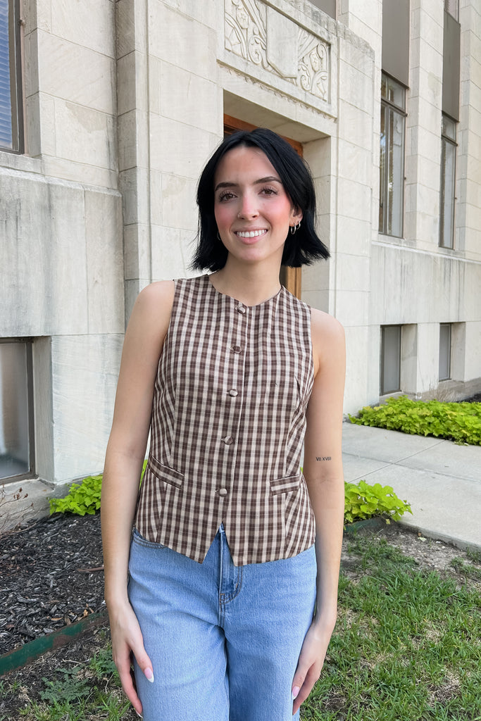 Amberly Plaid Vest Top