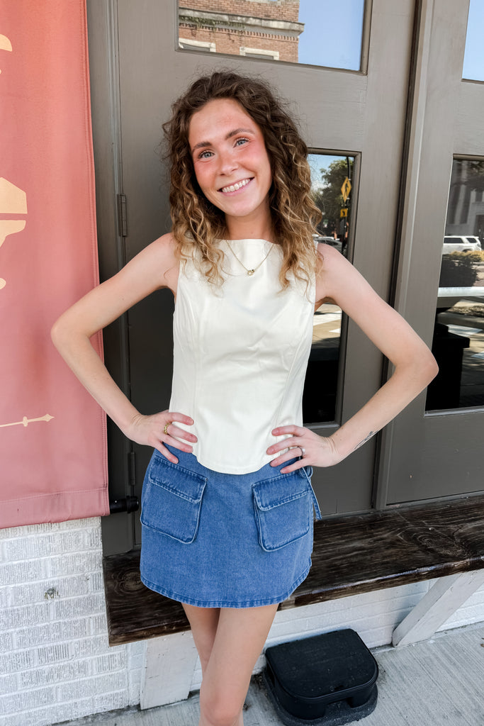 The Lizabeth Top - Ecru
