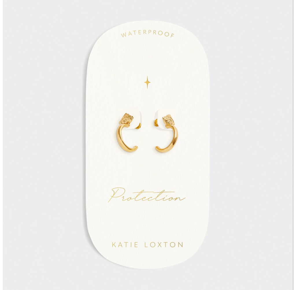 Protection Waterproof Gold Charm Hoop Earrings