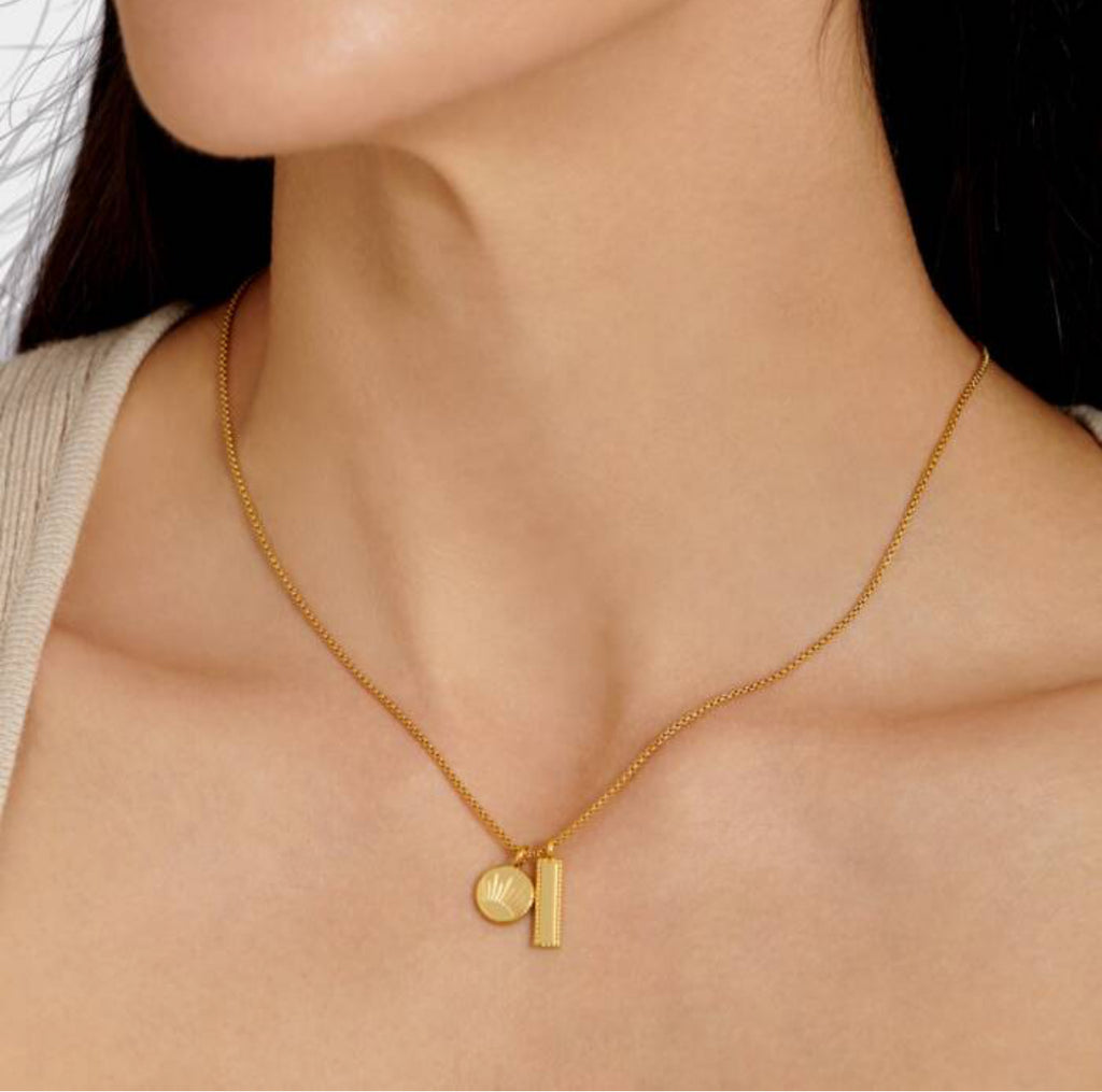 Positivity Waterproof Gold Charm Necklace