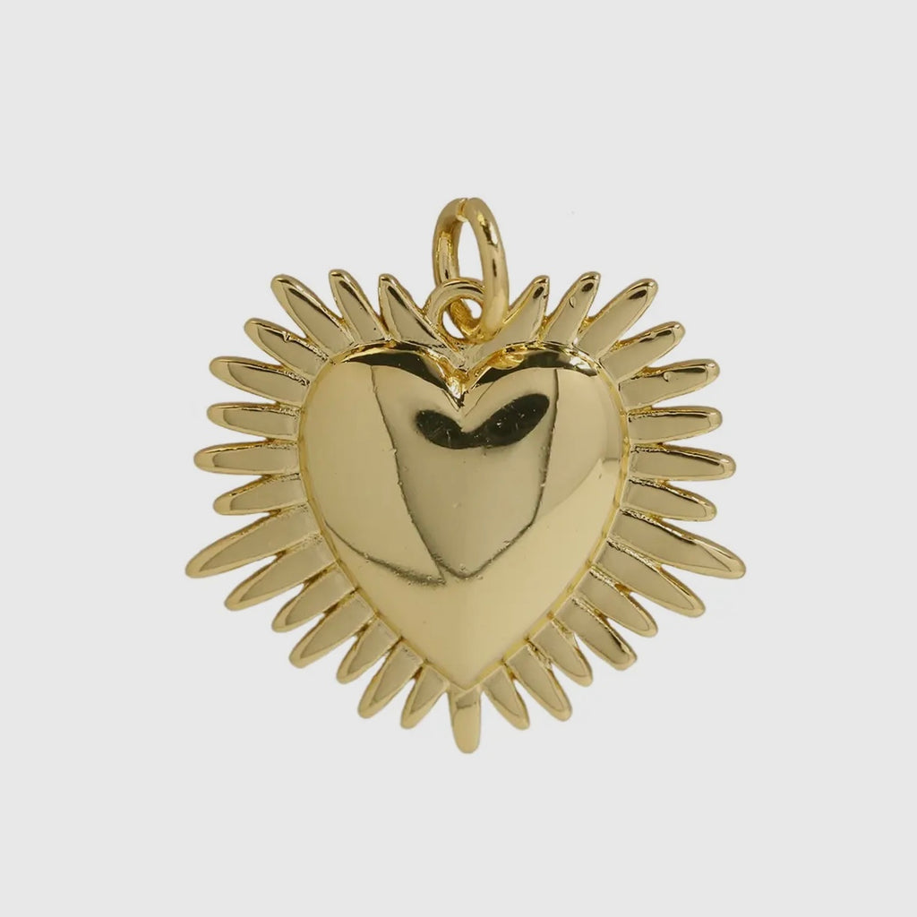 Small Starburst Heart Charm - Main Image