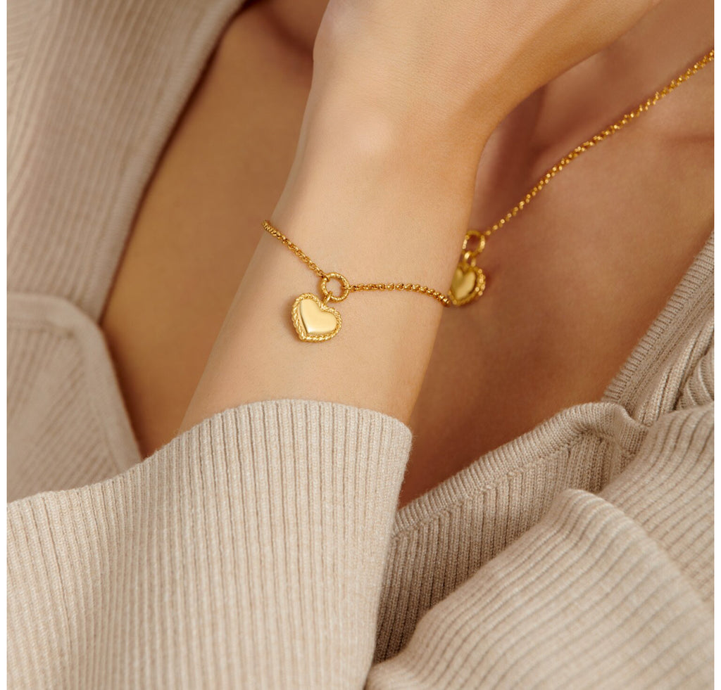Love Waterproof Gold Heart Bracelet