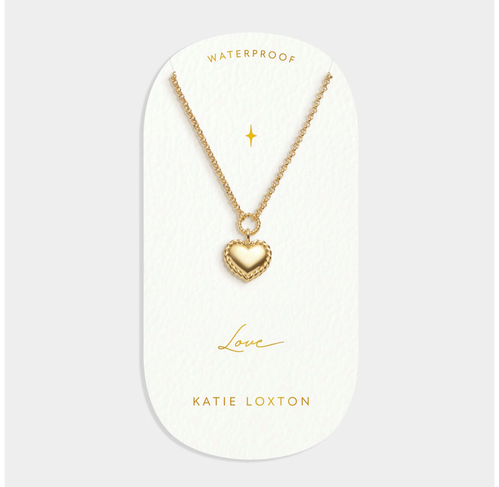 Love Waterproof Gold Heart Necklace