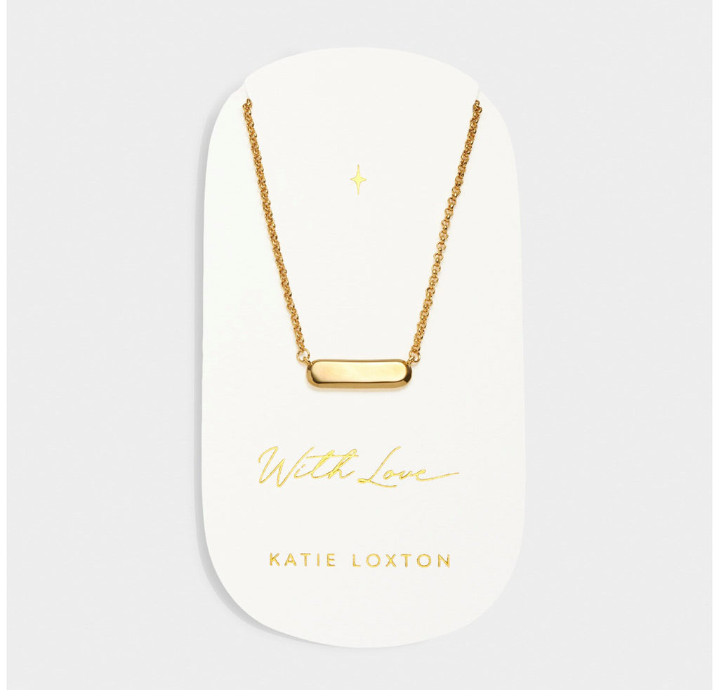 With Love Waterproof Gold Signet Necklace