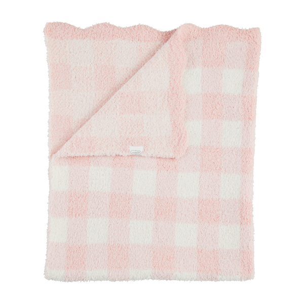 Gingham Chenille Blanket- Pink