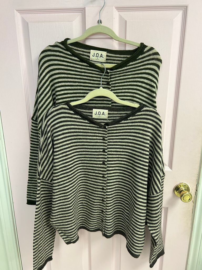 Kaylee Striped Sweater- Olive