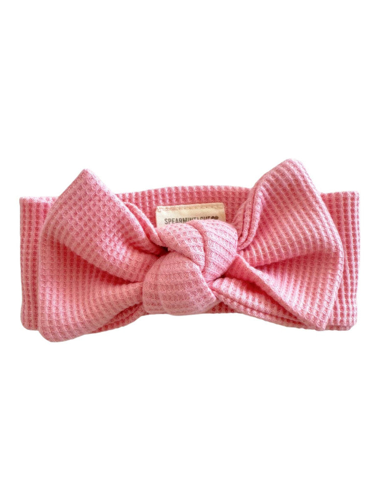 Organic Waffle Knot Bow, Pink