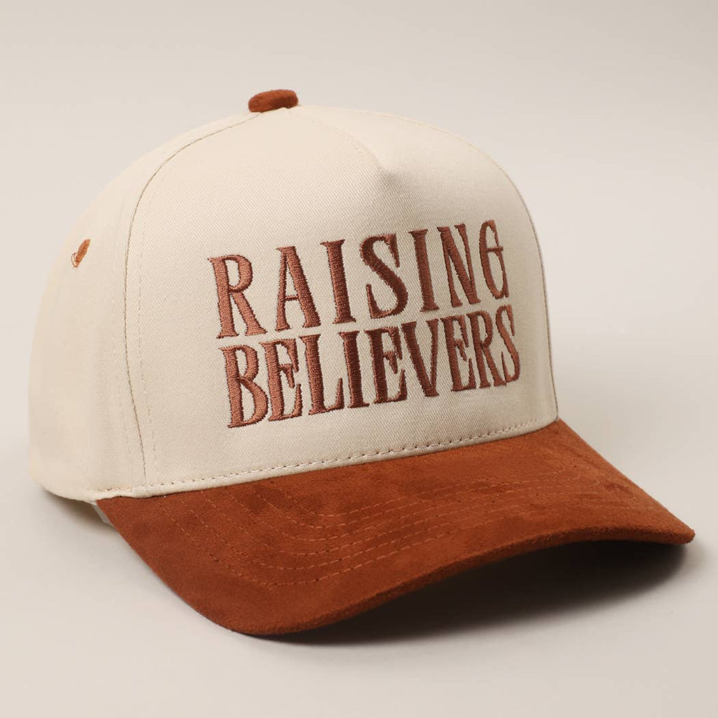 RAISING BELIEVERS Suede Two-Tone Trucker Hat: GRY / One Size