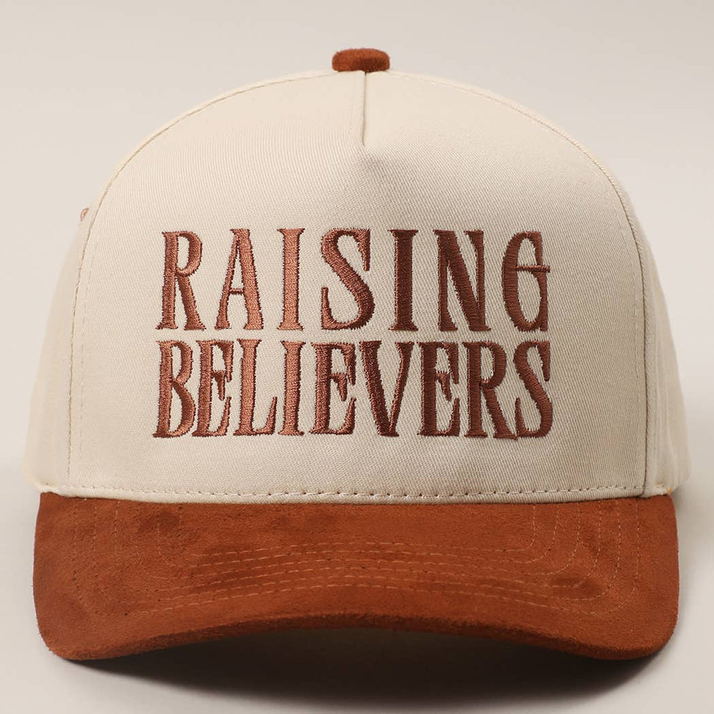RAISING BELIEVERS Suede Two-Tone Trucker Hat: GRY / One Size