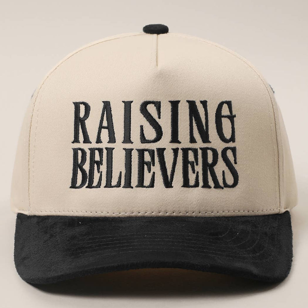RAISING BELIEVERS Suede Two-Tone Trucker Hat: GRY / One Size