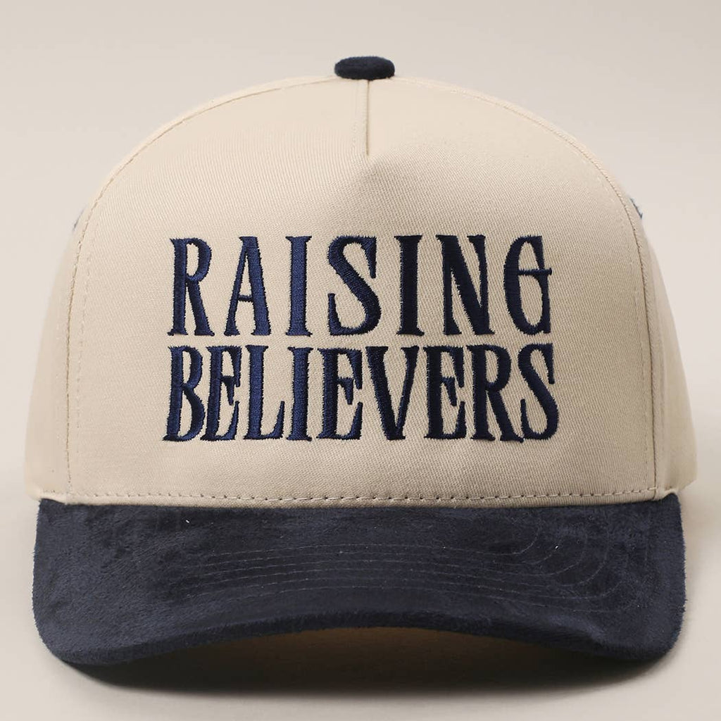RAISING BELIEVERS Suede Two-Tone Trucker Hat: GRY / One Size