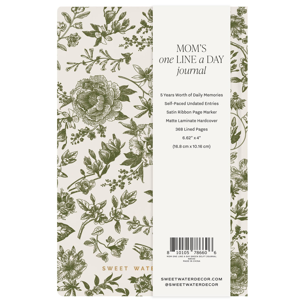 Mom's One Line A Day Journal- Green Floral