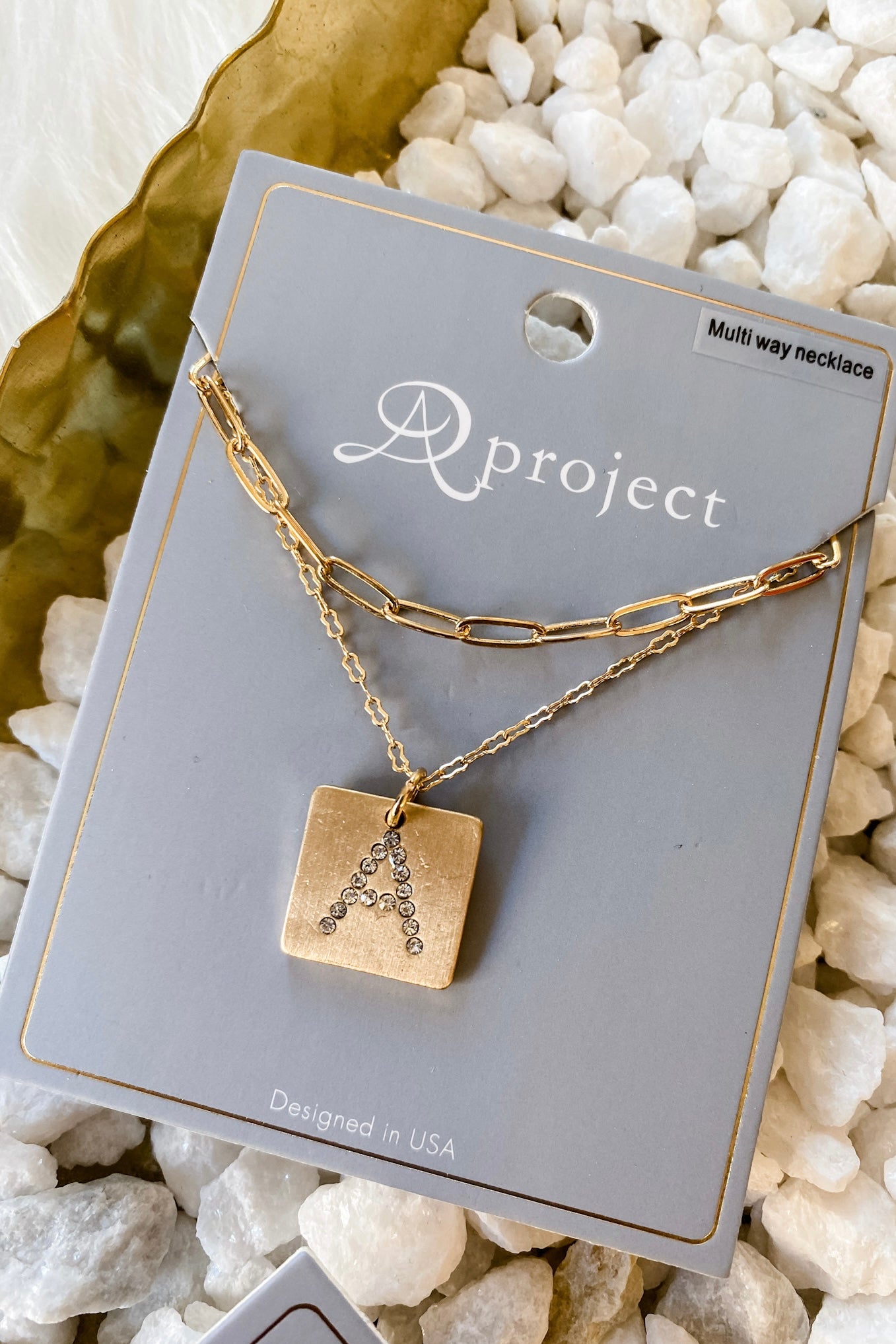 Gold Paperclip Initial Layered Necklace Set – Ladybugfeet Jewelry Designs