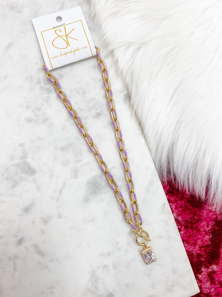 Glitz & Glamour Necklace- Lilac