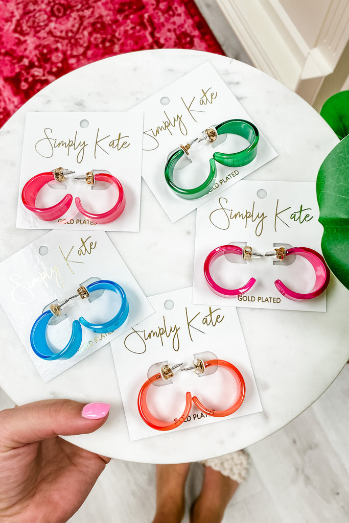 Ziggy Resin Hoops- Green