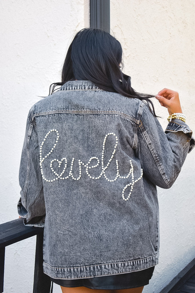 Lovely in Pearls Denim Jacket