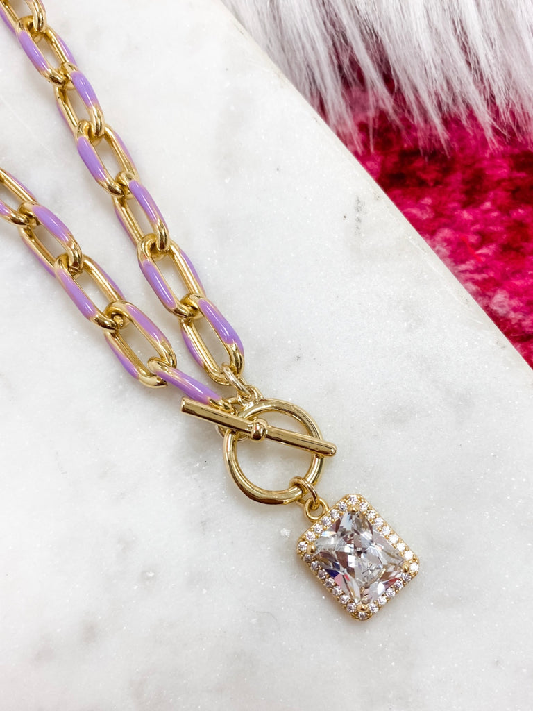 Glitz & Glamour Necklace- Lilac