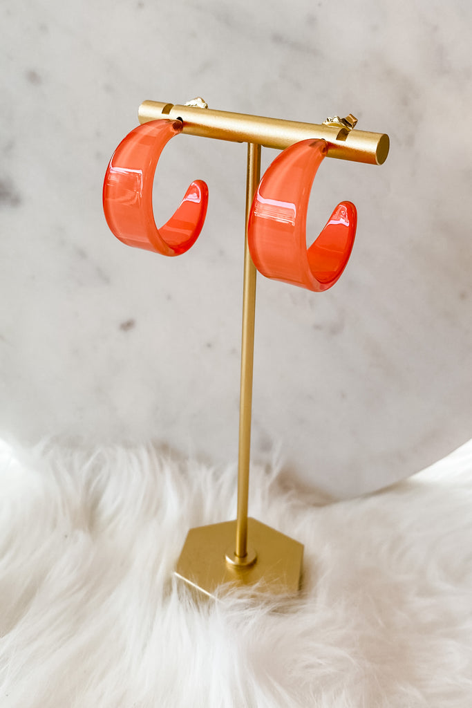 Ziggy Resin Hoop- Coral