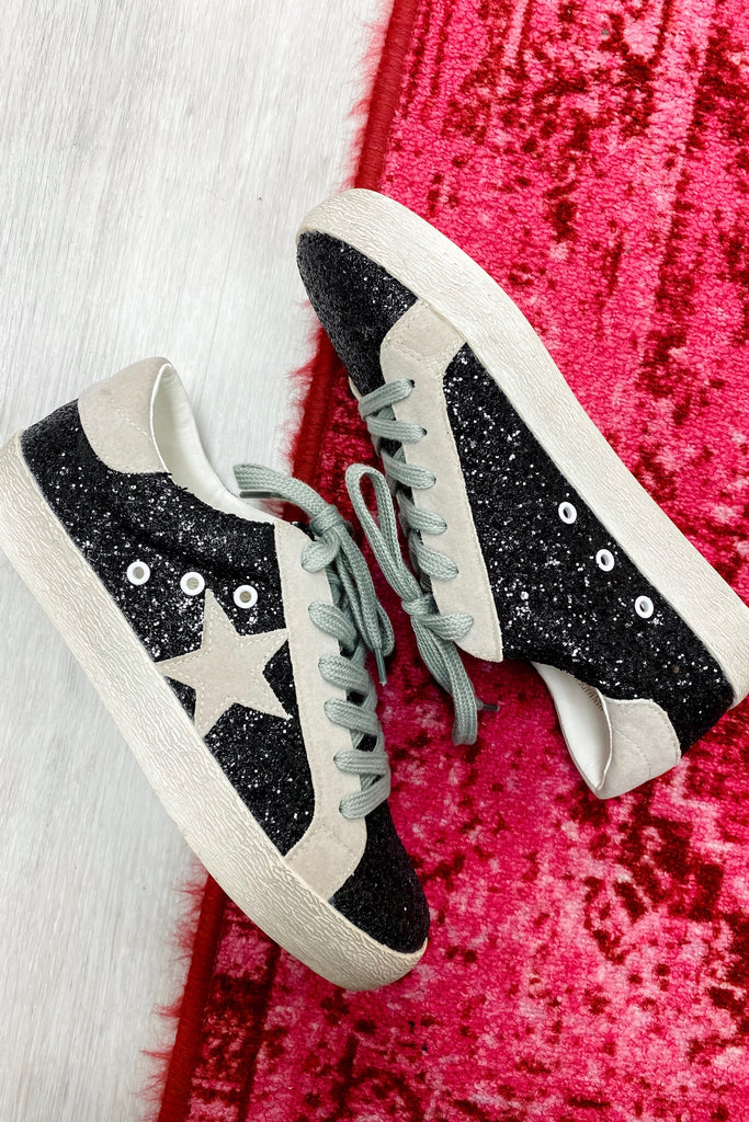 Starstruck Sneakers- Black Glitter