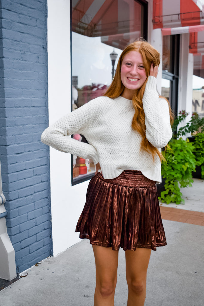 Add Some Sparkle Shorts- Brown