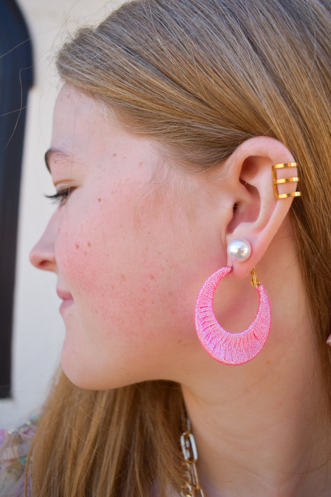 Glass Slipper Earrings- Pink