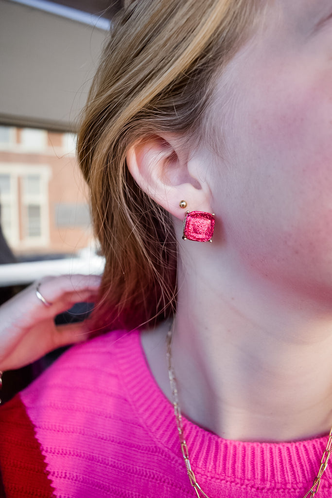 Party Starter Earrings- Fuchsia