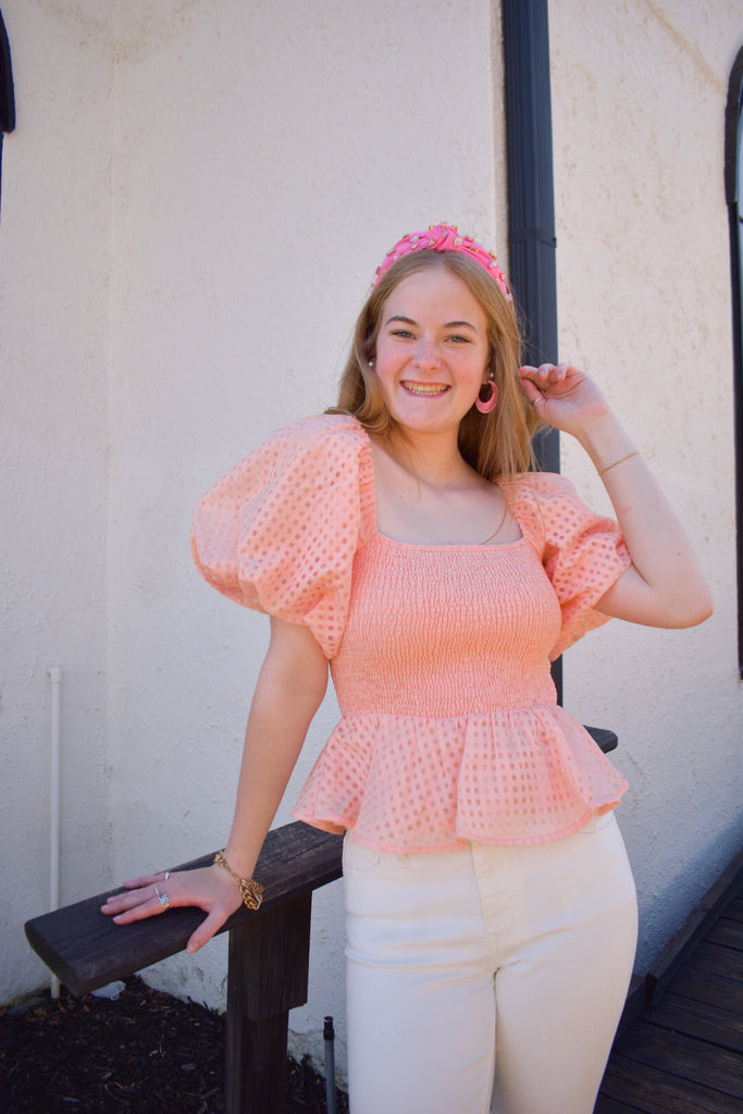 Brunch Babe Top- Peach